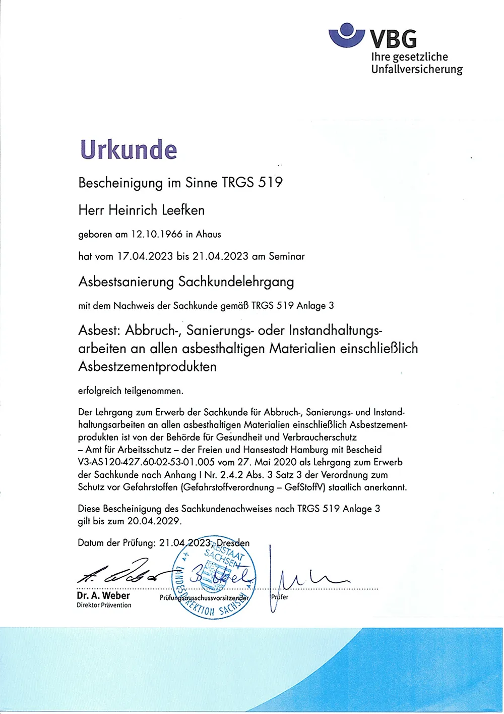 2_Urkunde TRGS 519 (hl)